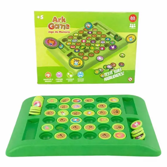 Jogo da Memória Com Tabuleiro Portátil Educacional Pedagógico Concentração Brinquedo Criança