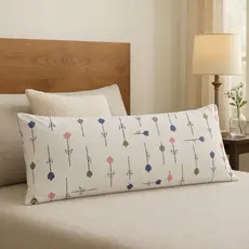 Capa Fronha Xuxão Com Zíper 1,30m x 0,45cm Algodão Percal 180 Fios Travesseiro de Corpo