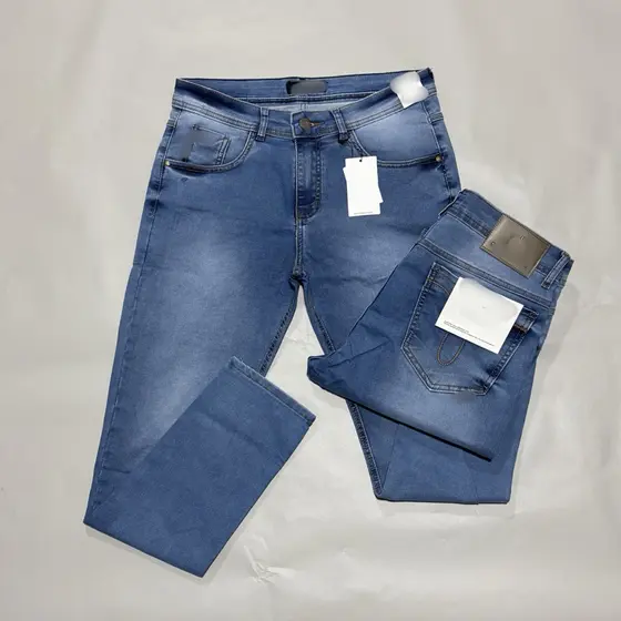 Calça Jeans Masculina Slim Fit Azul Escuro Lavagem Tradicional Premium