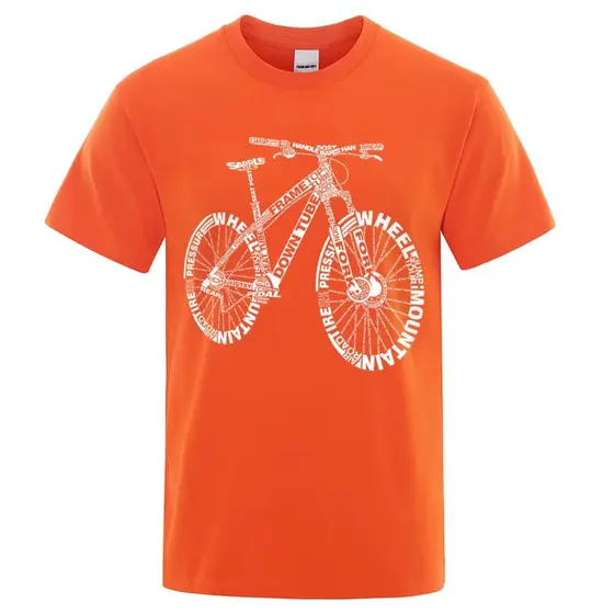 Camiseta Unissex alfabeto mountain bike vintage Camisa Peças Bicicleta Blusa do P ao G3 Plus size