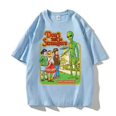 Camiseta Não fale com estranhos camisa alienígena Blusa algodão Premium Unissex do P ao G3 Plus size
