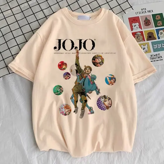 Camiseta Jojo bizarre aventure Camisa Manga Blusa Unissex y2k Blusa Algodão do P ao Pluz size G3