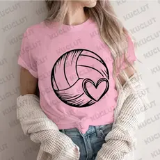 Camiseta Coração de Vôlei Camisa bola Blusa Algodão do P ao G3 Plus Size varias cores envio imediato
