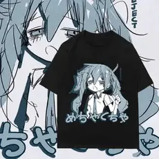 Camiseta Hatsune Miku Anime Japonês y2k Camisa de algodão Blusa Premum do infantil ao Plus size G3