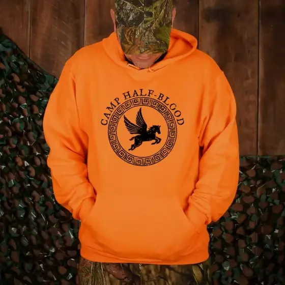 Moletom Canguru Camp Half Blood Hoodies Percy Jackson Blusa de Frio com bolso e capuz do 8 ao GG