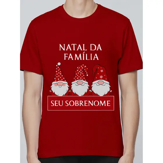 Camiseta Algodao personalizada Natal da Família Blusa Papai Noel Camisa Infantil ao G3 Unissex
