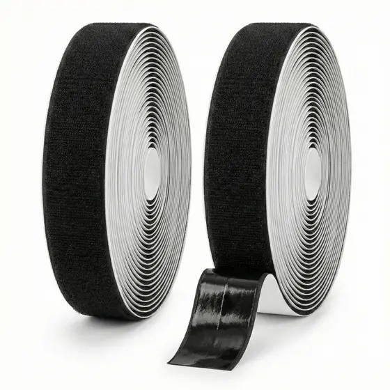 Velcro Com Adesivo Dupla Face Autocolante 10m X 5cm - Preto