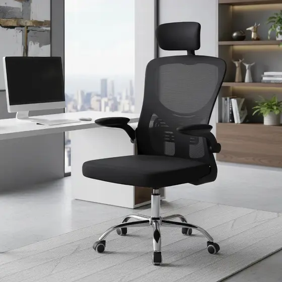 Cadeira De Escritório Presidente Giratória Ergonômica