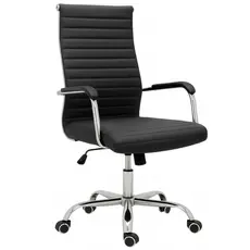 Cadeira Escritório Esteirinha Assento Couro Sintético Sistema Relax Home Office Trabalho