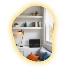 Espelho orgânico led touch screen bivolt fácil instalar grande banheiro lavabo Para Maquiagem Quarto