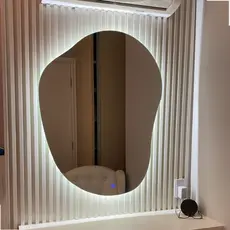 Espelho grande corpo inteiro led decorativo botão touch screen bivolt sem moldura 93cm x 73cm