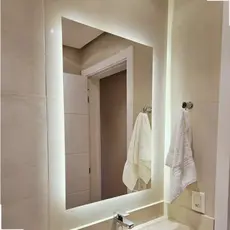 Espelho grande lapidado led decorativo 90cm x 60cm kit instalação banheiro camarim lavabo