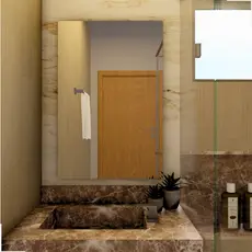Espelho retangular lapidado kit instalação prática 90cm x 60cm Decorativo Grande Banheiro Quarto