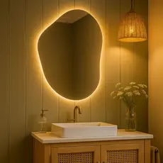 Espelho orgânico grande led decorativo bivolt 110v/220v sem moldura
