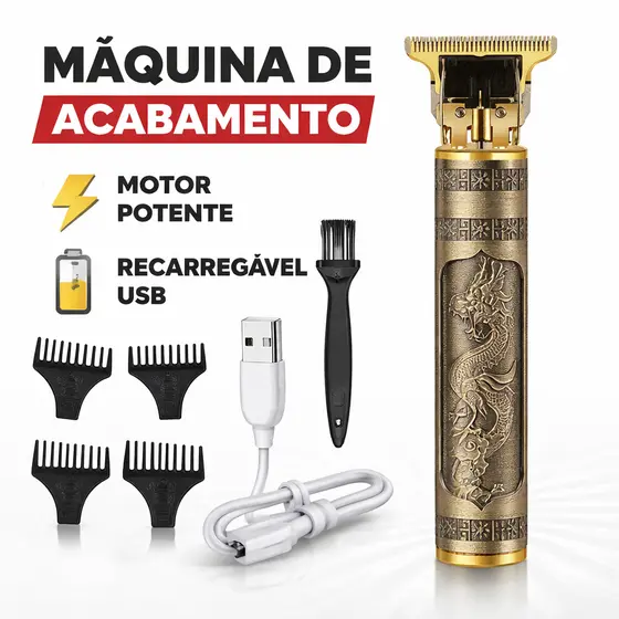 Máquina de Acabamento Profissional Kemei/Avine 183 Trimmer Barbeador Sem Fio Recarregável USB Corte Preciso