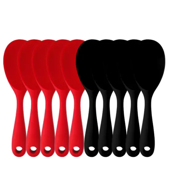 Colher Arroz Silicone Panela Elétrica Antiaderente Multiuso Preparar e Servir Kit C/08 Ou 10 UN