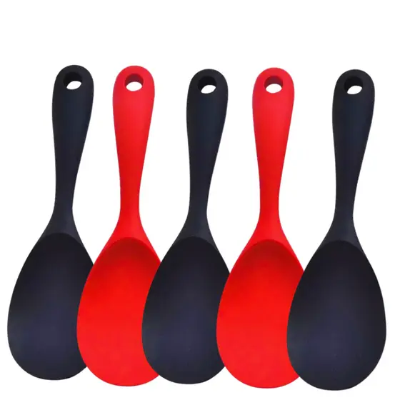 Colher Arroz Silicone Panela Elétrica Antiaderente Multiuso Preparar Servir Kit C/02, 03 Ou 05 Pç