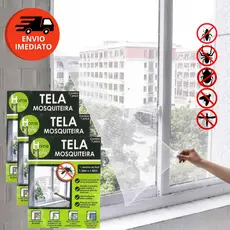 Kit Tela Protetora Mosqueteiro Para Janela Adaptável Contra Pernilongo Mosquito Insetos 1,50x1,30