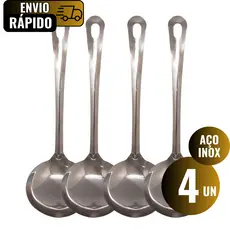 Conjunto 4 Unidades de Concha em Aço Inox Premium Para Feijão Sopa Caldo