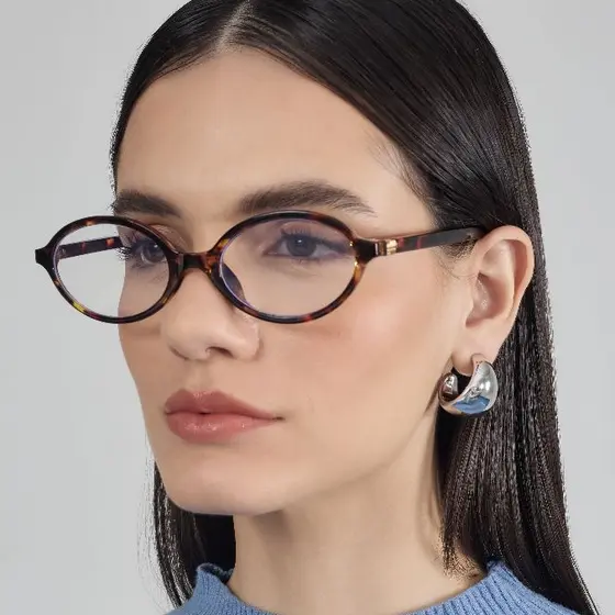 【Betsy】Doce de Biblioteca Óculos Oval Retro Feminino | Óculos Sem Grau