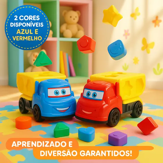 Brinquedo Caminhão Didático Com Formas Para Encaixar
