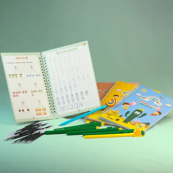 Caderno Mágico de Caligrafia em Português – Livro Educativo Infantil ✏️📚