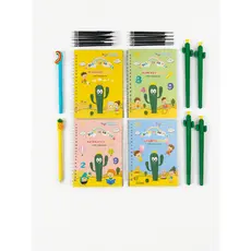Kit 4 Cadernos de Caligrafia Portugues com caneta Mágica Infantil Reutilizável