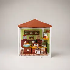 Mini Cafeteria Coffee de Montar – Casinha Miniatura Café com Acessórios Decorativos