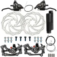 Kit Freio A Disco Absolute + Alavanca + Passador Rapid Fire 21v Manete Aluminio + Cabos + Manopla