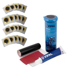 Kit Remendo Bike Pneu de Moto de Bicicleta Vipal + 20 Remendos Estrela Reparo Pneu Moto Camara de ar