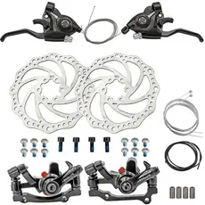 Kit Freio A Disco Absolute + Alavanca Passador Rapid-Fire 21v Manete Alumínio + Cabos Para Bicicleta
