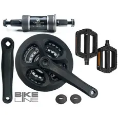 Pedivela Triplo Tipo Shimano Pedal Rosca Grossa Mov Central 122mm Rolamento Absolute Bicicleta Bike
