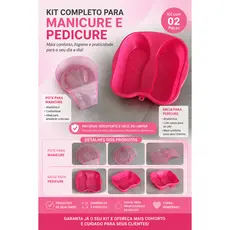 Kit Bacia e Pote Pedicure e Manicure Podologia Limpeza Relaxamento Escalda Pés, Mãos e Unhas
