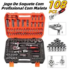 Jogo Caixa De Ferramentas Chave Soquete 22/94/108 Peças Multi Funções