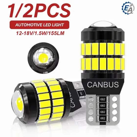 Kit 1/2 Lâmpadas Luz Led Pingo T10 Projetor 36+1LEDs Canhão 6000k Esmagada Extra Forte 6w