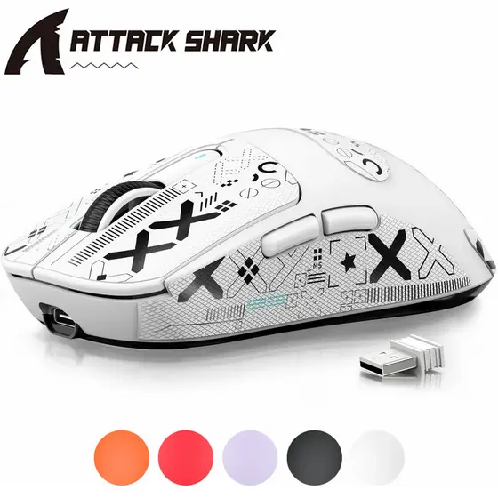 Atack Shark X3 PAW3395 Mouse Leve Para Jogos Sem Fio Tri-Modo 26K DPI PAW3395 PC/Laptop/Win/Mac