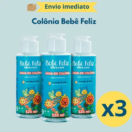 Kit 3 Água De Colônia Bebê Feliz Lançamento