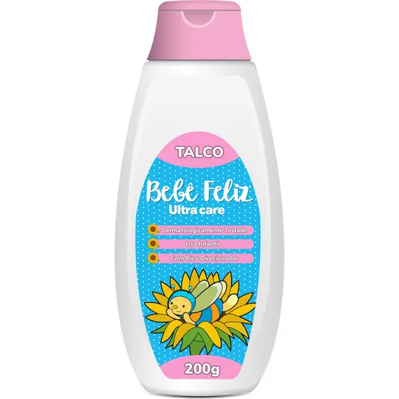 TALCO BEBÊ FELIZ ULTRA CARE ROSA 200g