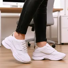 Tênis Casual Plataforma Feminino Confortável Lindo Estilo do Momento