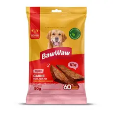 Baw Waw bifinho petisco snack bifinho sabor carne p/ cães adultos médio e grande porte 50g