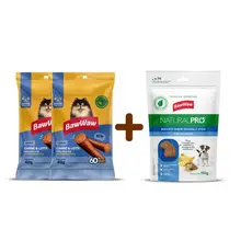 Baw Waw kit snacks petiscos bifinhos e biscoitos p/ cães filhotes pequeno médio e grande porte