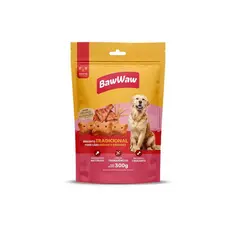Baw Waw biscoito petisco snack sabor frango defumado p/ cães adultos médio e grande porte 300g