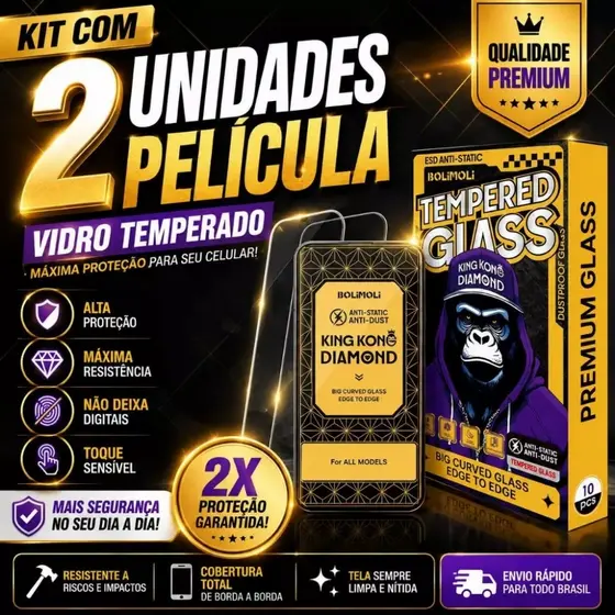 Kit 2un Película De Vidro Temperado 3D Premium transparente iPhone16, Iphone16plus,16pro e 16promax