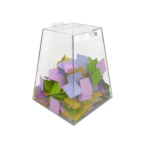 Urna Pirâmide Acrílico Transparente 20 x 20 x 12cm Sorteios Eventos