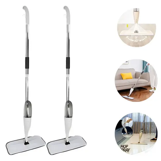 2 Mops Spray Magico 360° Esfregão Com Reservatorio Limpeza Your House