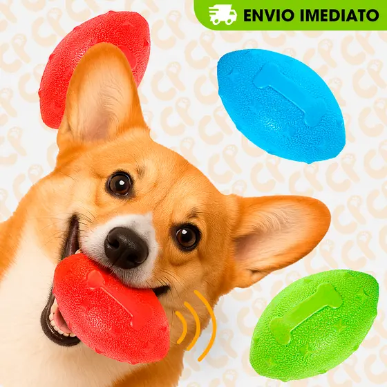 Brinquedo Mordedor Bola Oval Para Cachorro Resistente Para Cães