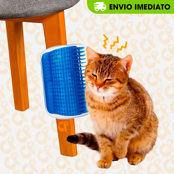 Escova de Parede para Gatos - Autoescovação, Massagem e Coçador com Catnip