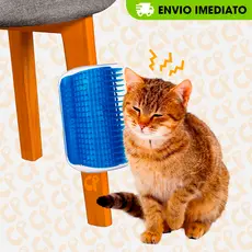 Escova de Parede para Gatos - Autoescovação, Massagem e Coçador com Catnip