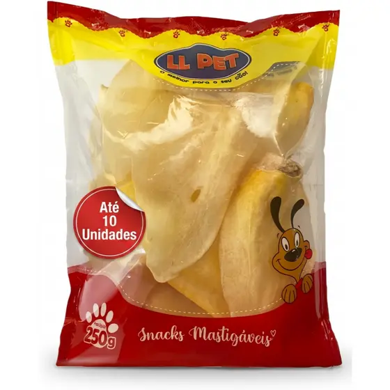 Petisco Orelha Bovina Mordedor Natural Para Cães 250g 6 A 10 Unidades