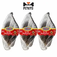 (Orelha Bovina 100% Natural) Desidratada Para Cães LL Pet (Com pelos)